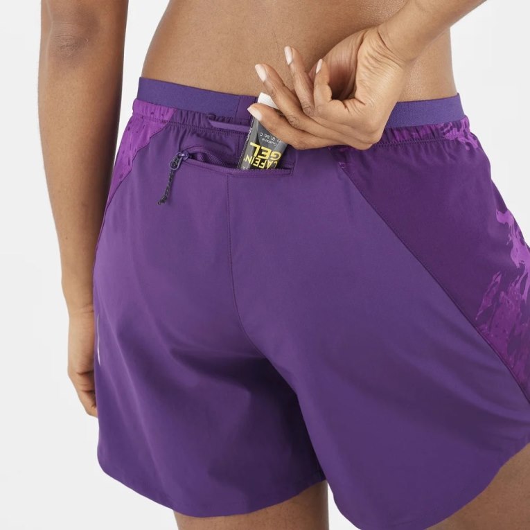 Purple Salomon Cross 5'' Women's Running Shorts | PH 13584S